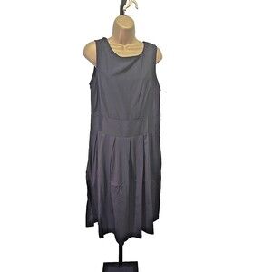 Favolook Pleated Black Dress Womens Plus 2XL Sleeveless Drop Waist Cottagegoth
